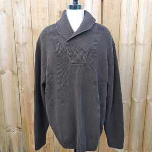 Duluth Trading Brigadier Shawl Collar Sweater Brown Mens Size XL NWT Duluth